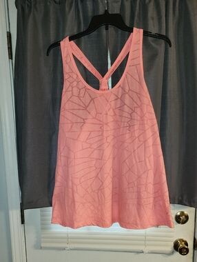 Old Navy Coral Pink Racerback Tank with Geometric Texture